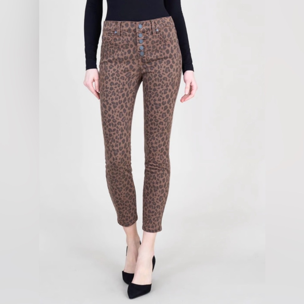 LEVEL 99 Heidi Brown Leopard High Rise Skinny Jeans